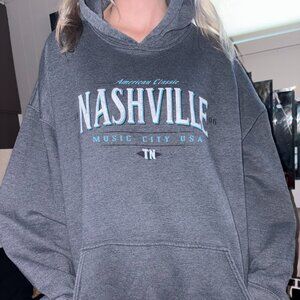 Vintage Grey Gildan Nashville Hoodie 2XL